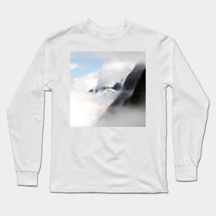 Misty Mountains in Milford Sound New Zealand Long Sleeve T-Shirt